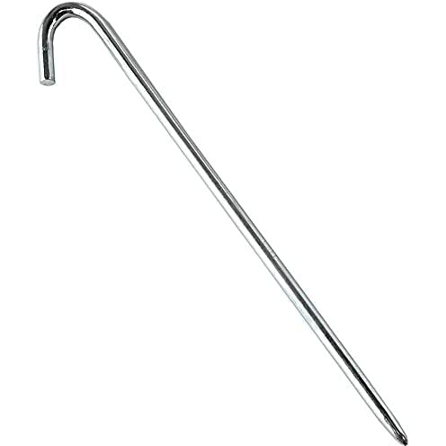 BouncyHop Steel Hook Stake for Tents & Inflatable Bounce House - 1/2" x 18"