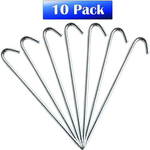 BouncyHop Steel Hook Stake for Tents & Inflatable Bounce House - 1/2" x 18"