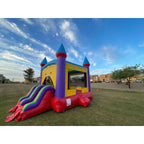 rainbow-bounce-house-slide-with-pool