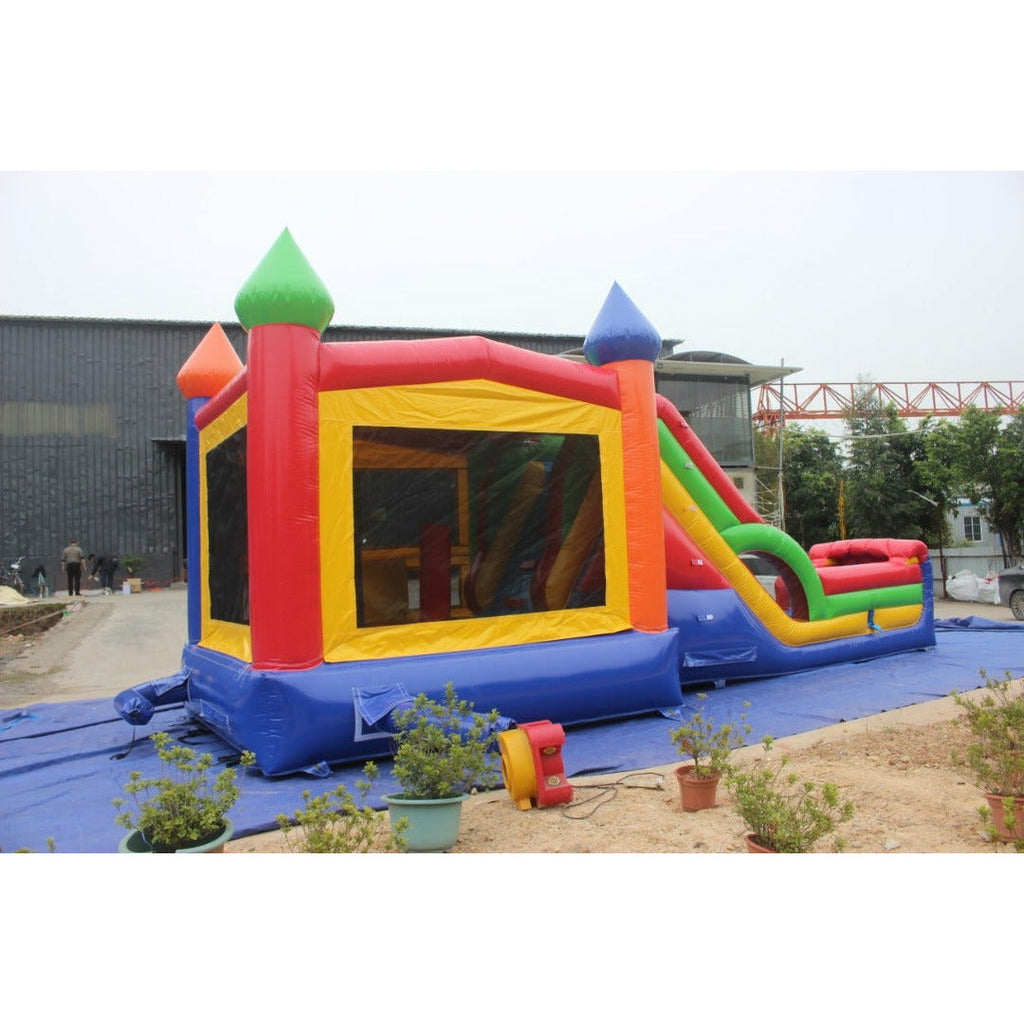 rainbow-super-inflatable-bounce-house-combo-with-blower