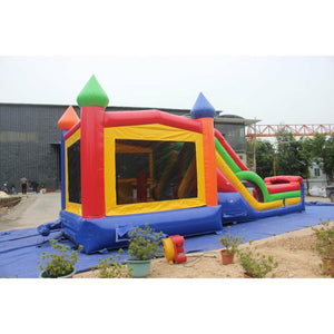 rainbow-super-inflatable-bounce-house-combo-with-blower
